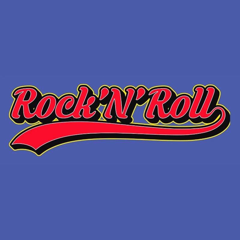 Rock 'N' Roll Retro Script Logo