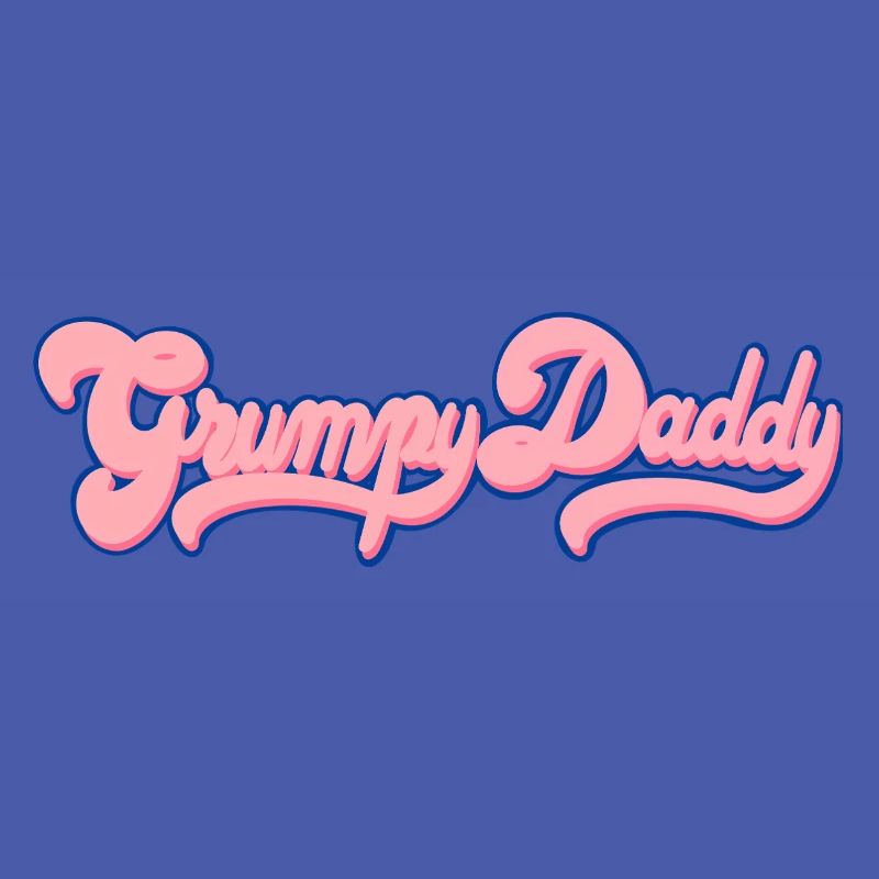 Grumpy Daddy Retro Script - Color "Bubble Gum"