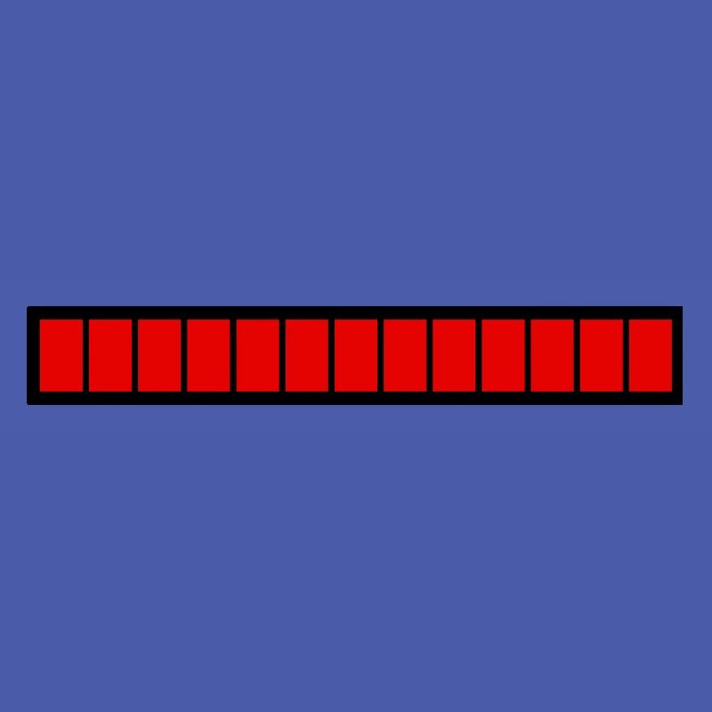 Barre de chargement rectangle Noir Rouge (100%)