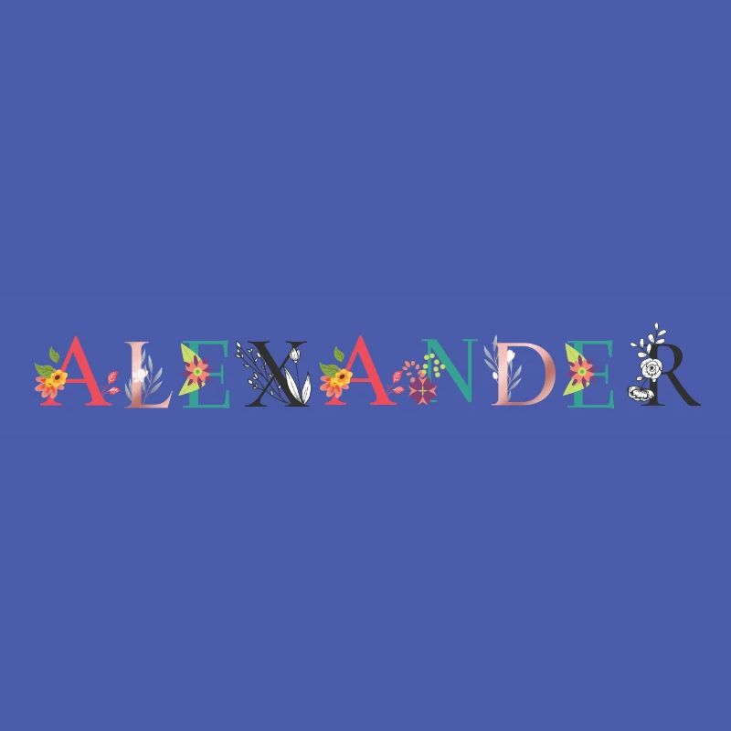ALEXANDER Nom Art avec fleurs brodées