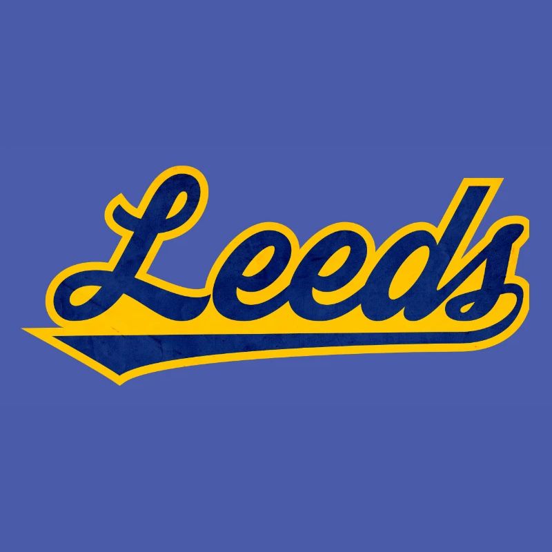 Leeds Script Logo Blau Gelb