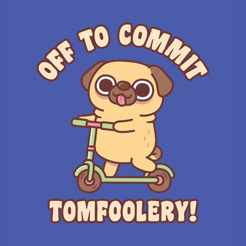 Cute Pug On Kick Scooter Off To Commit Tomfoolery