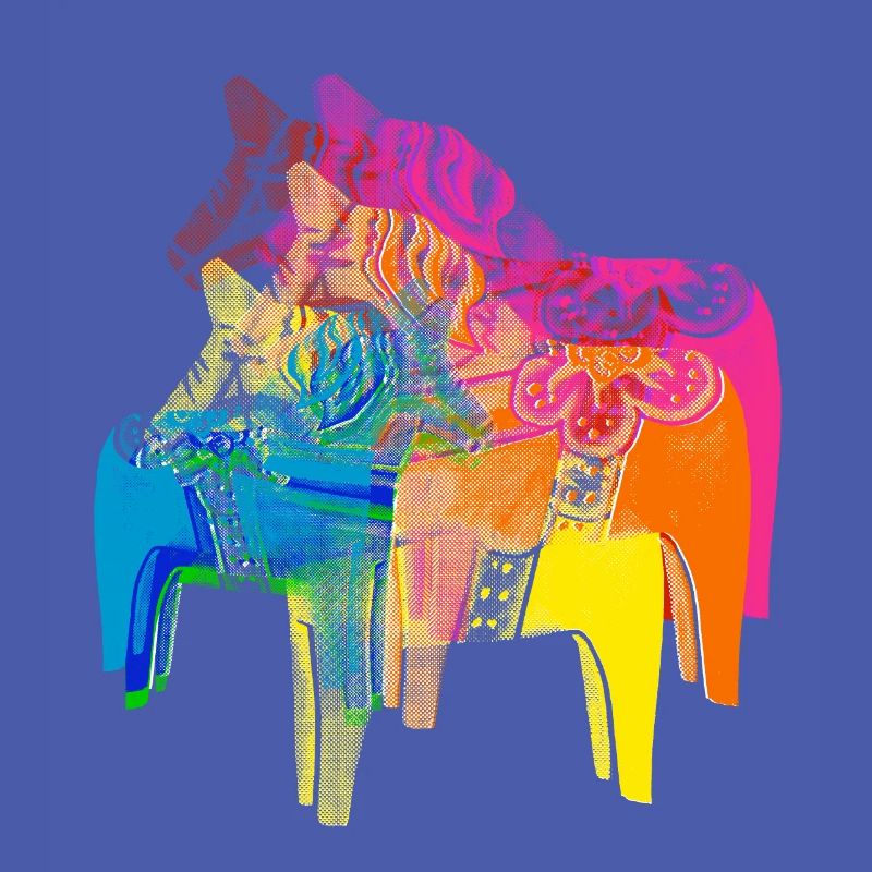 Pop Art Dala Horses Pull de Noël Style Scandi