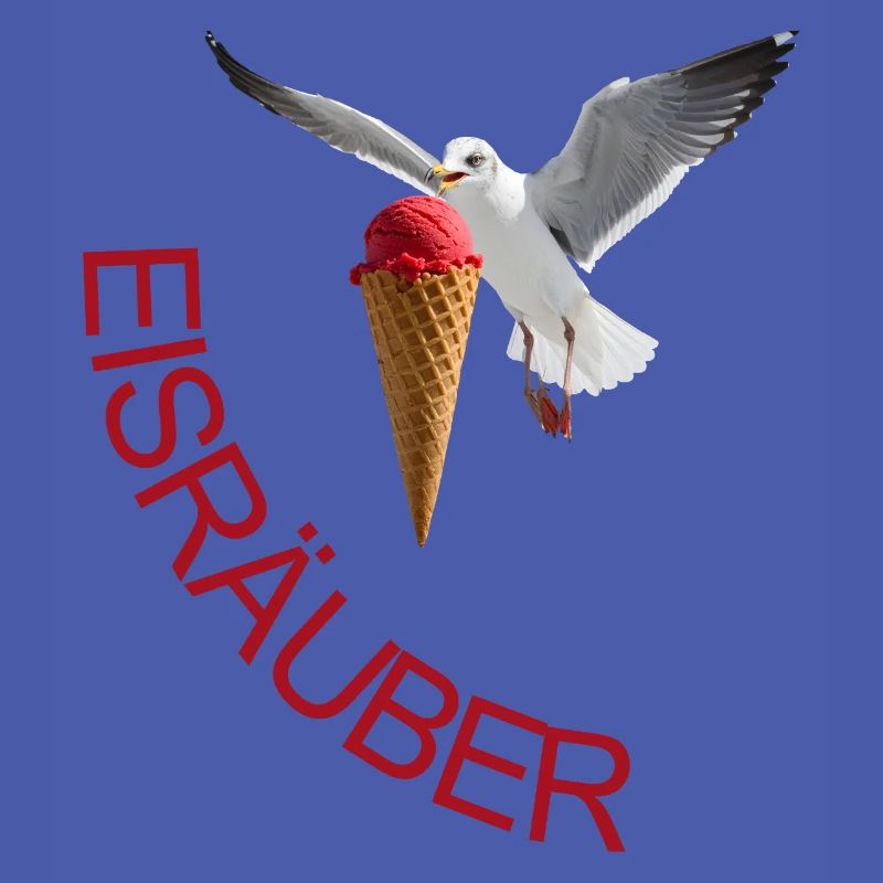 Möwe mit Eiscreme Eisräuber