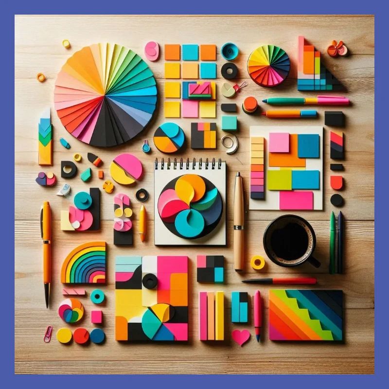 Composition abstraite de formes colorées
