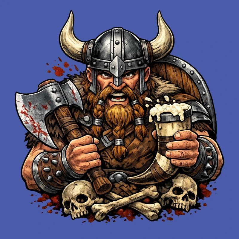 Combattant viking avec une chope de bière