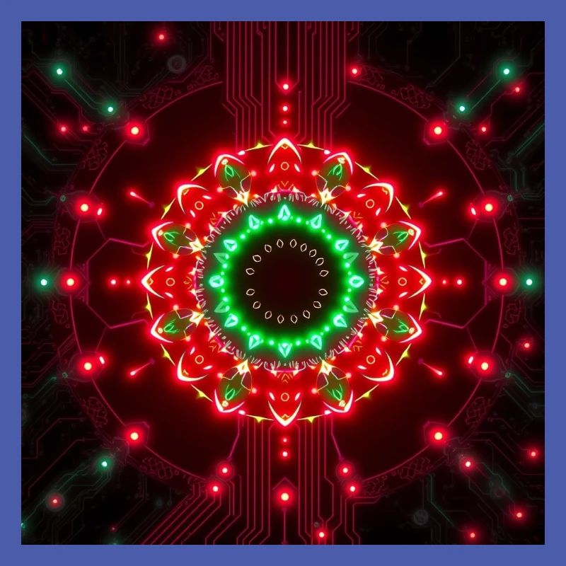 Neon Mandala Tech Zentrum
