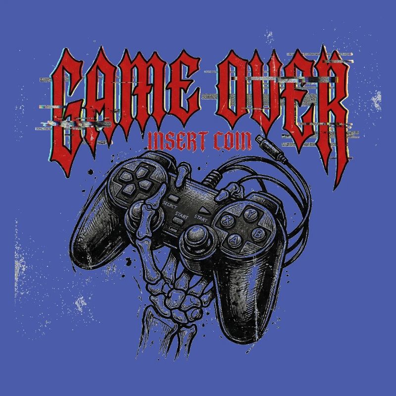 Game Over Retro Controller Grunge