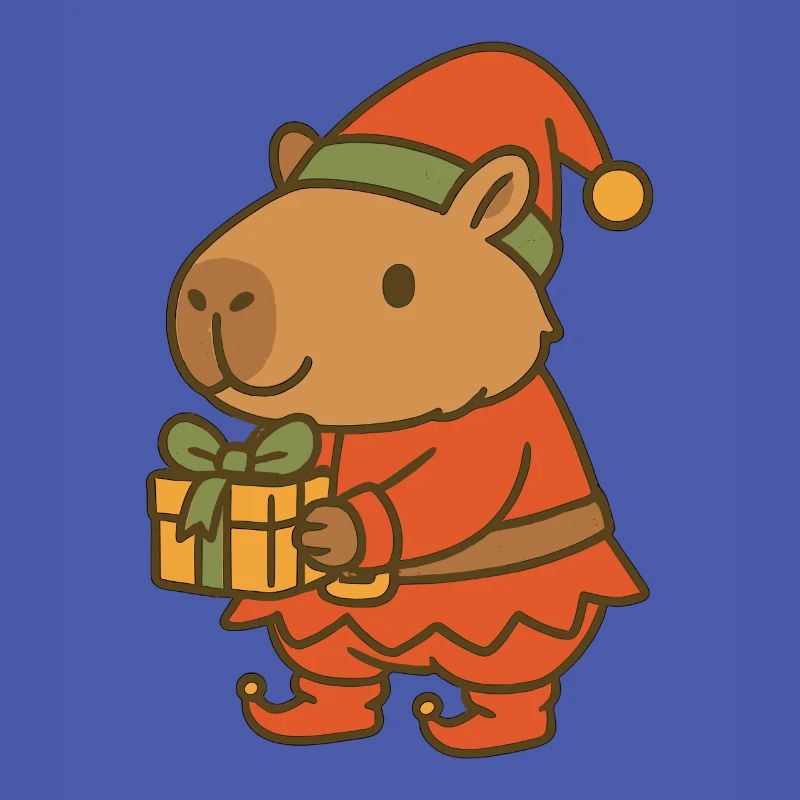 ✨ Weihnachtswichtel Capybara mit Geschenk 🎁