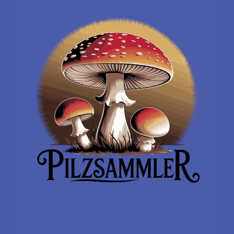 Mystical toadstools in the moonlight