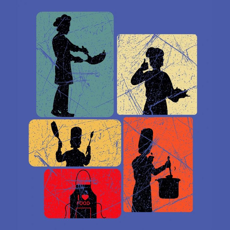 Kitchen Heroes Silhouettes Pattern