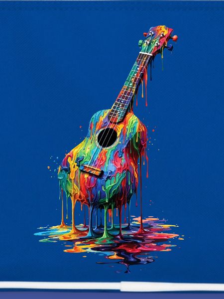 Ukulele with dripping paint
