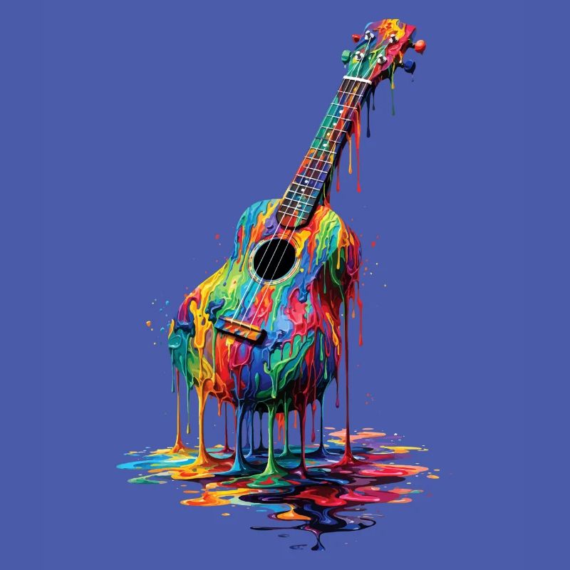Ukulele mit tropfender Farbe