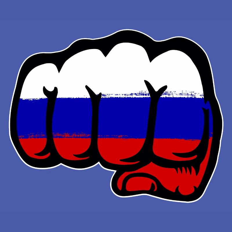 Drapeau de la Russie main poing