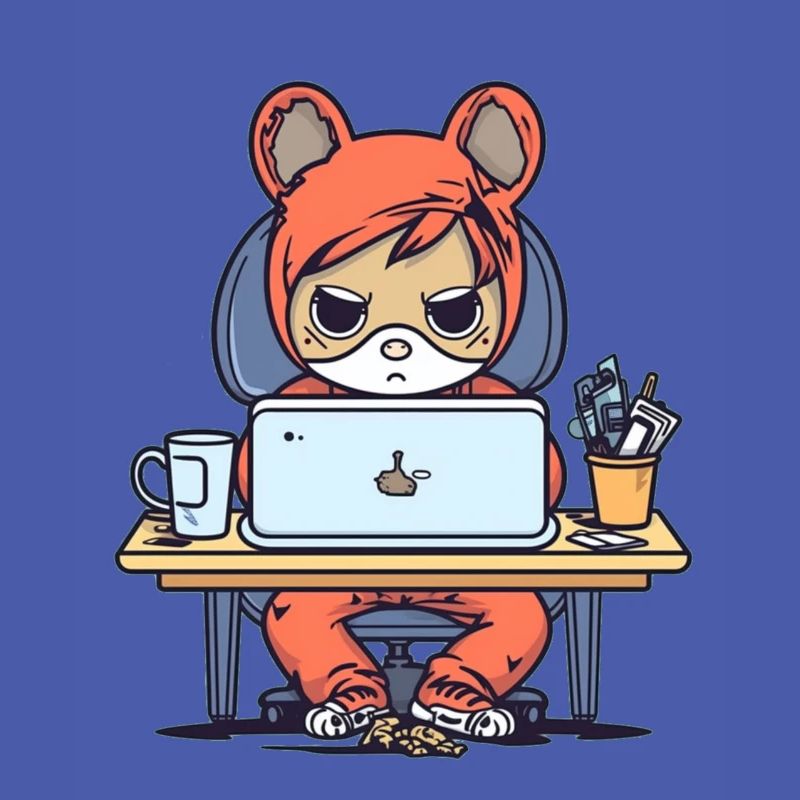 Grumpy Coder in Hoodie