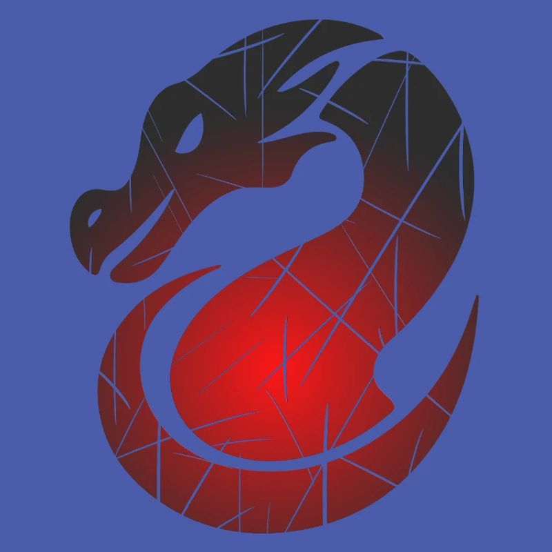 Roter Drachen mit Split-Textur