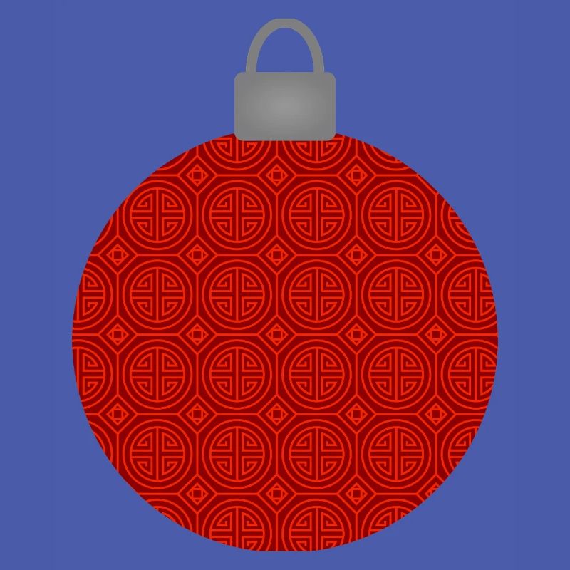 Rotes Rundmuster Weihnachtskugel