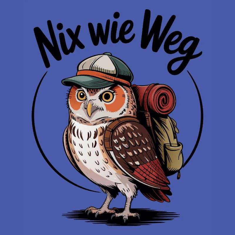 Waldwanderer Eule mit Rucksack