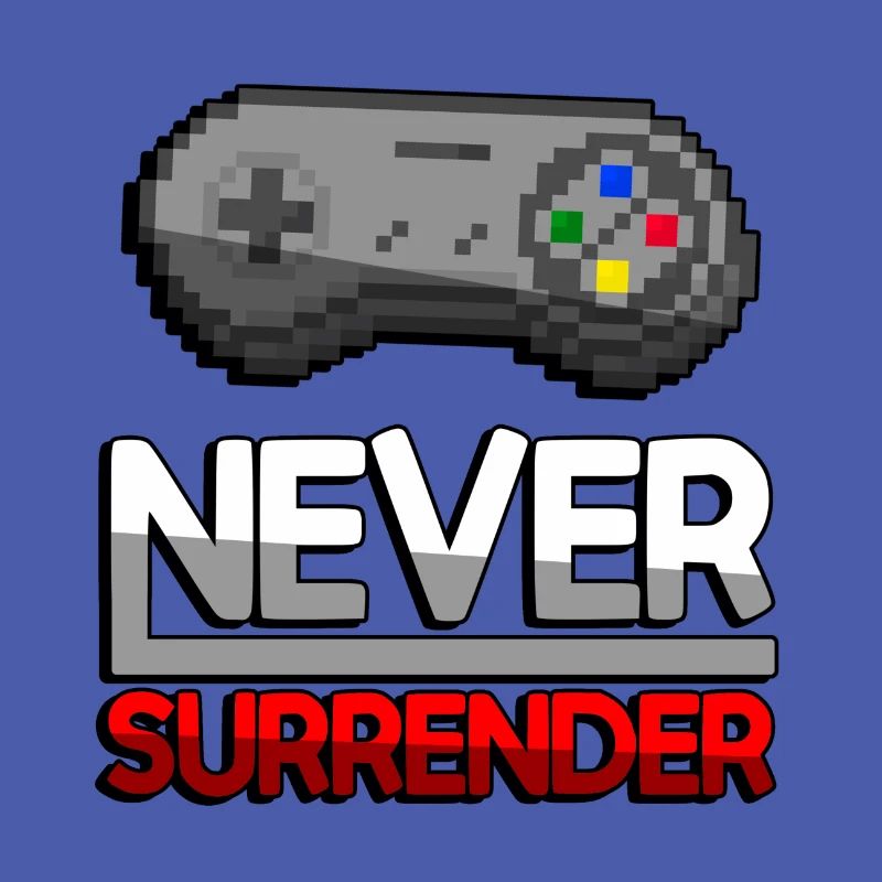 NEVER SURRENDER (Rot) + SNES Controller - Gaming