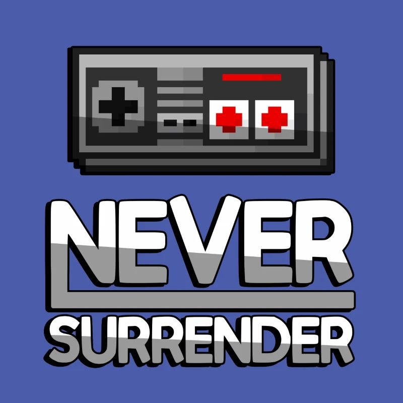 NEVER SURRENDER (White) + NES Controller - Gaming