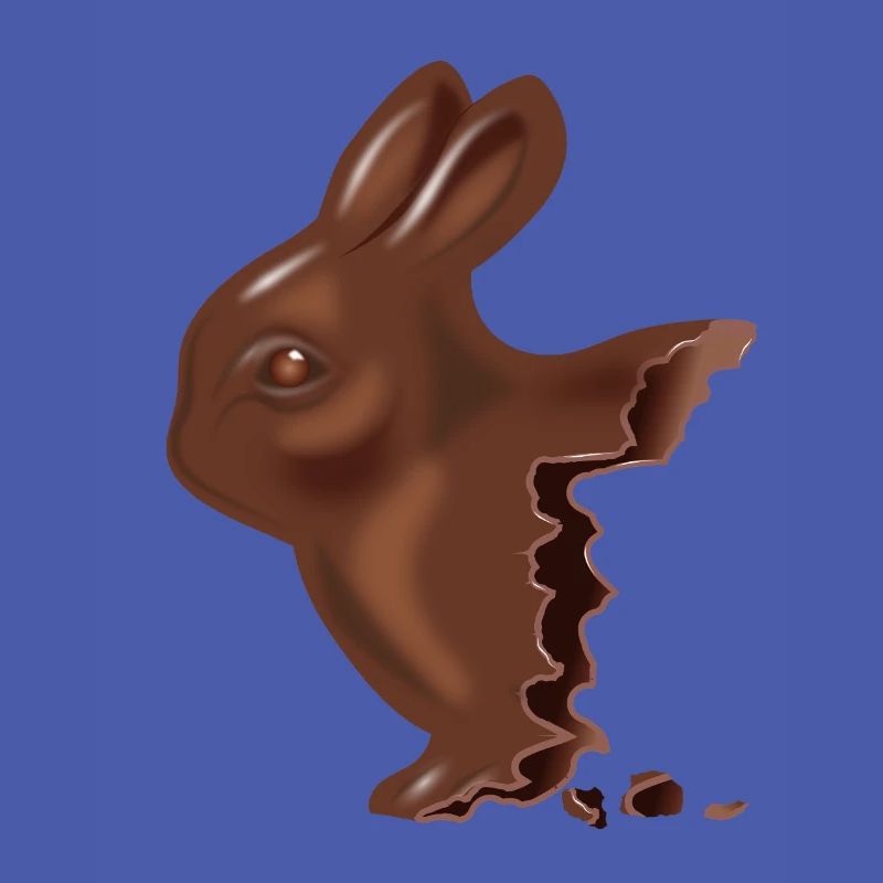 Bitten chocolate Easter bunny