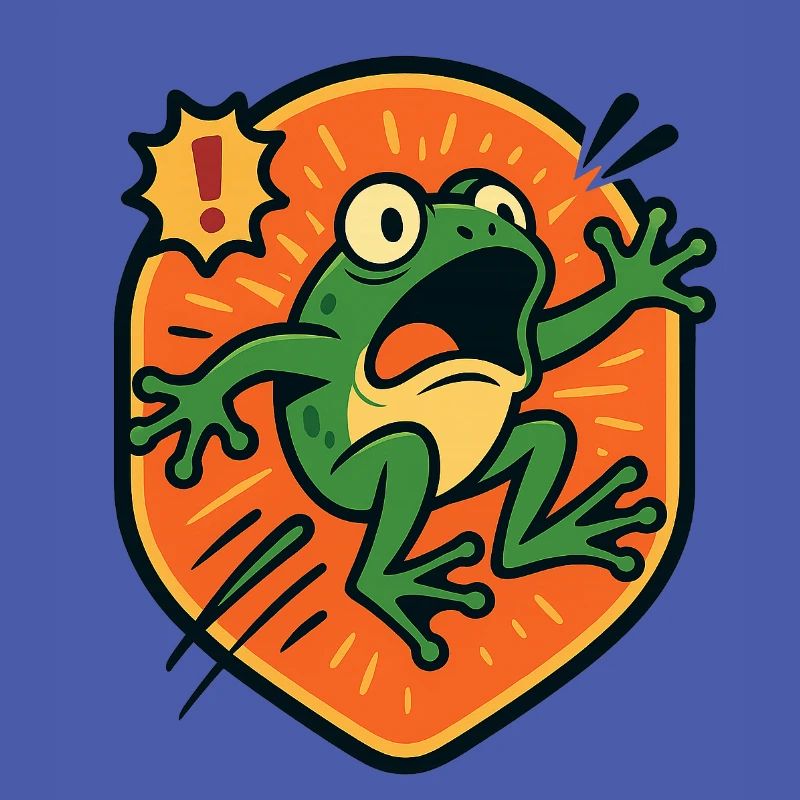 Badge Panic Frog
