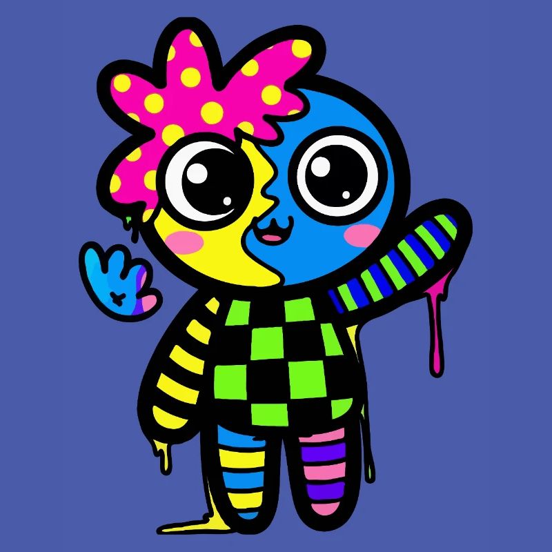 Split Face Regenbogen Pop Art