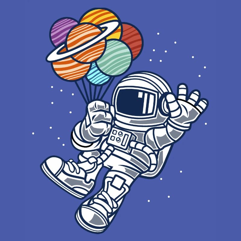 Astronaut mit Luftballons