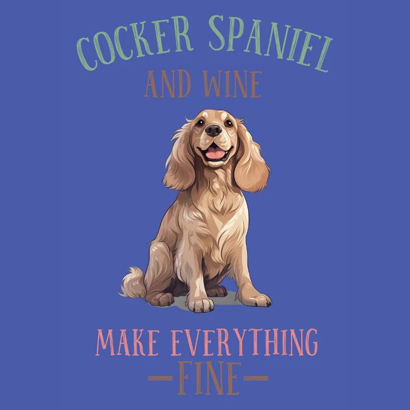 Cocker Spaniel and Wine Make Everything Fine