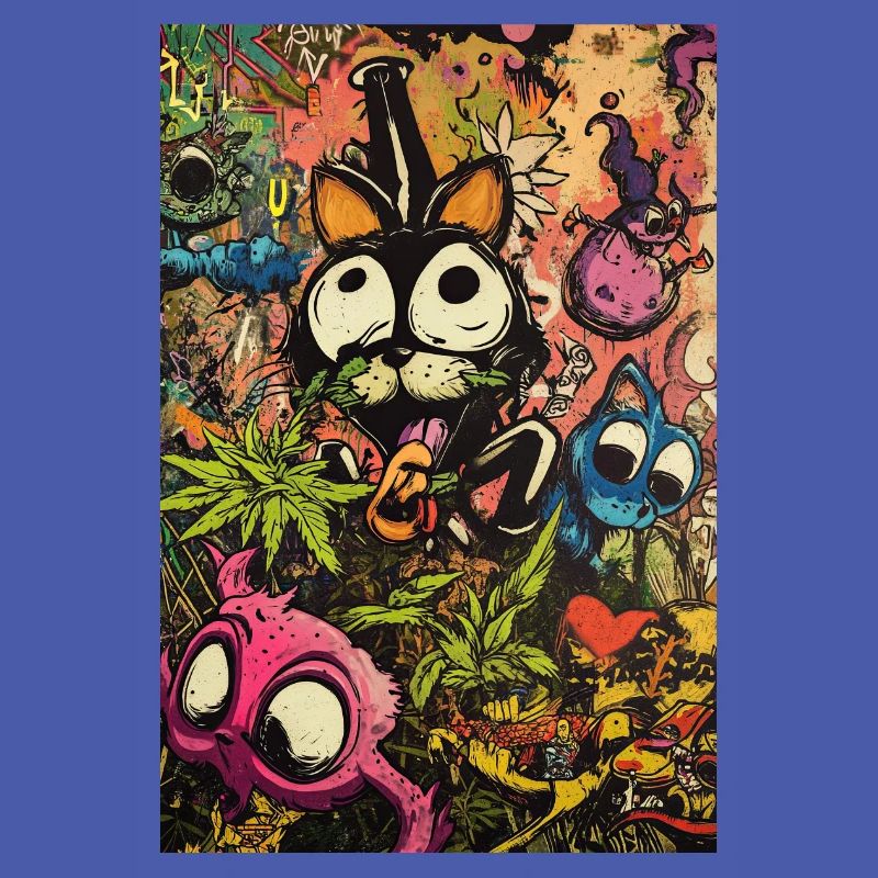 Buntes Comic-Monster Graffiti