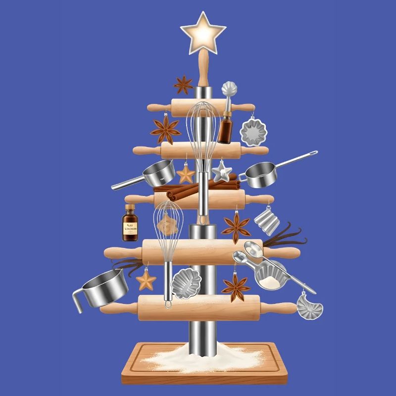 Kitchen tree made of baking tools