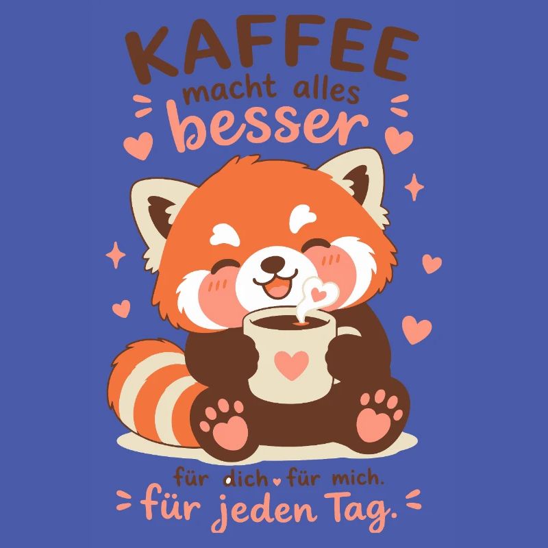Roter Panda mit Kaffee