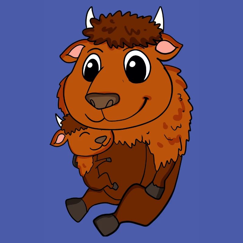 Grossesse familiale - Bison avec bébé - Bison