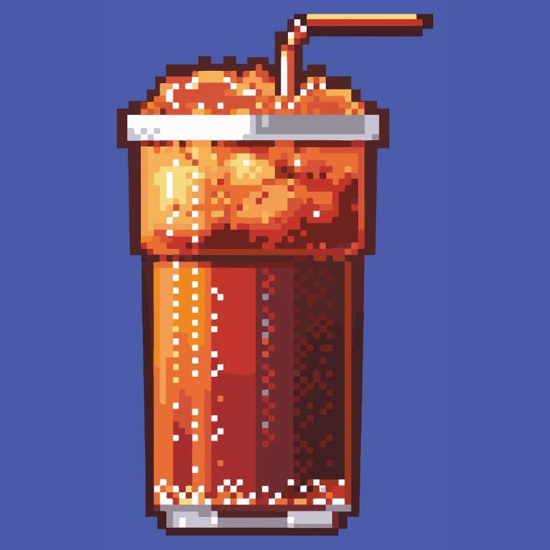 Pixel Cola Glas mit Eis
