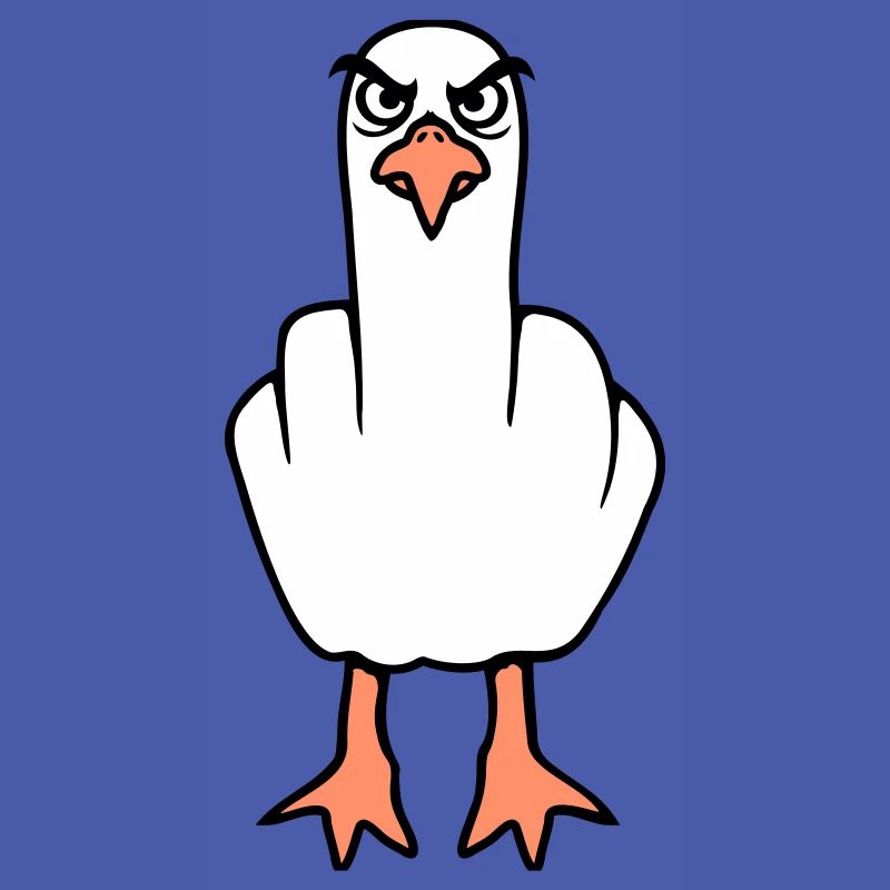 Möwe Mittelfinger Beleidigung Stinkefinger frech