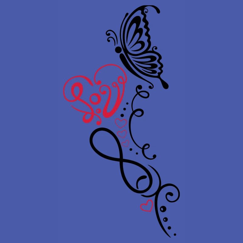 Herz mit Schmetterling, infinity