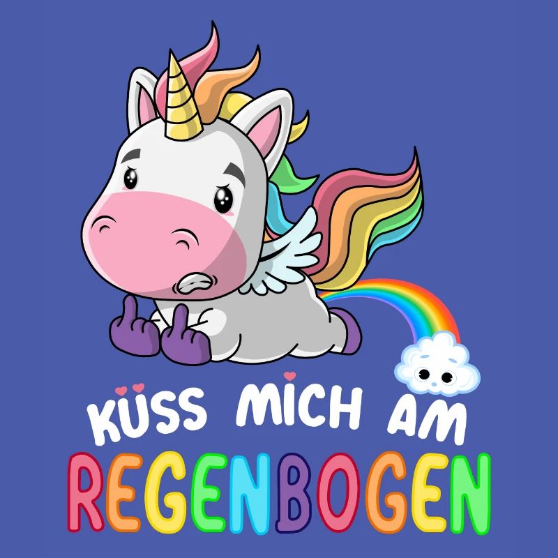 Süßes Einhorn | Küss mich am Regenbogen