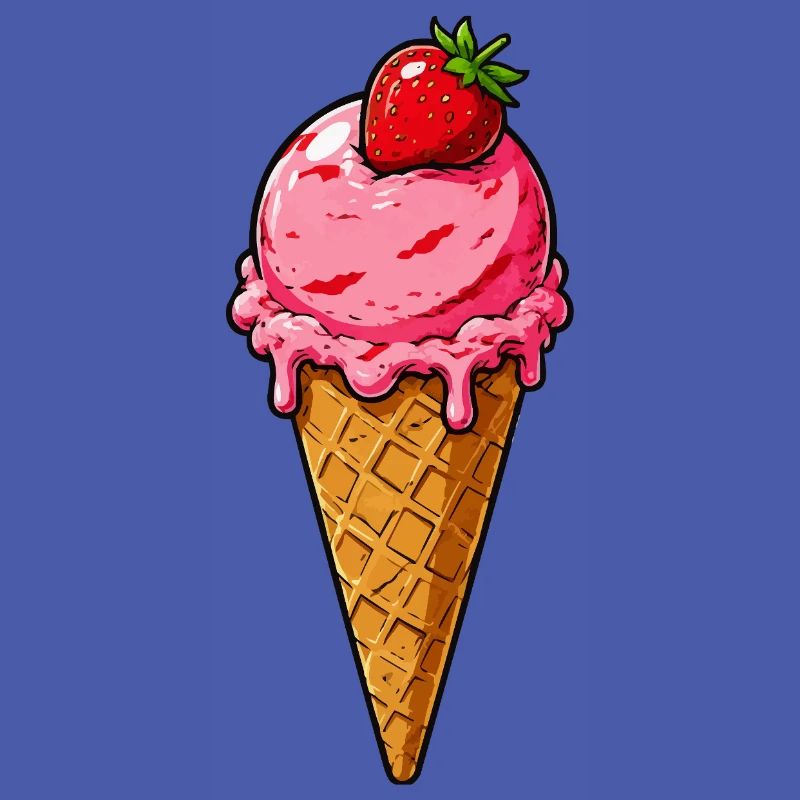 Erdbeere Eis Kugel