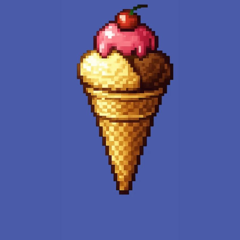 Retro Pixel Eiscreme Cone
