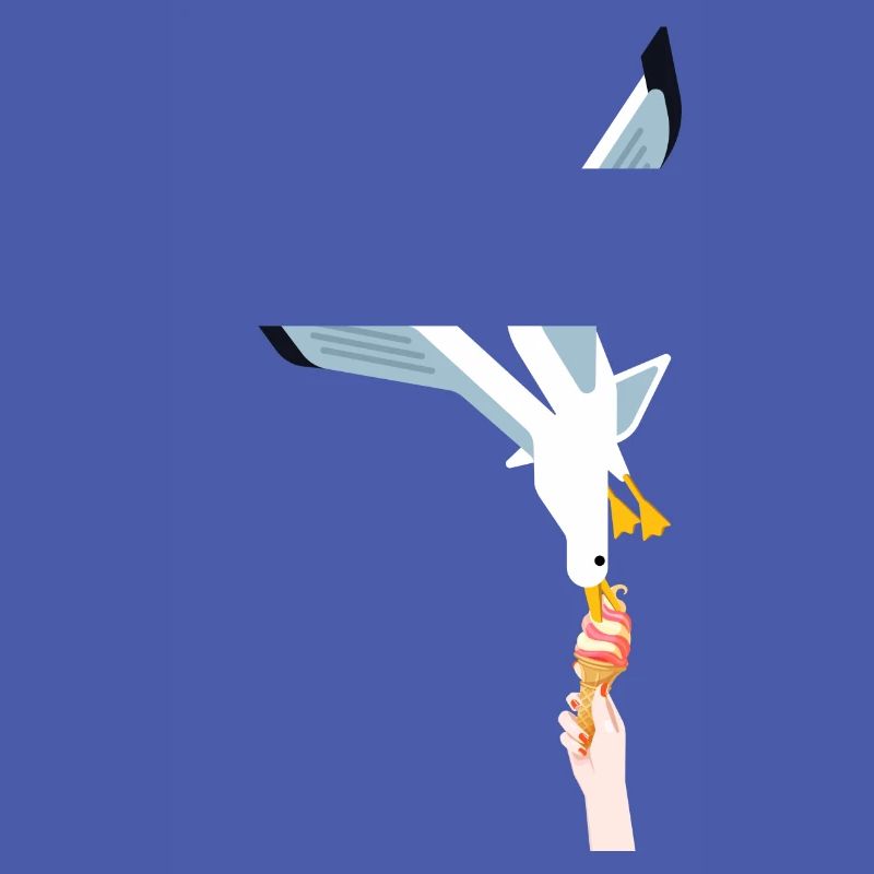 Möwe Eis Geschenk Vogel Dieb