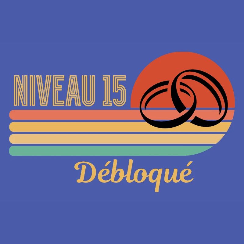 Level 15 Unlocked Retro Graphic Design