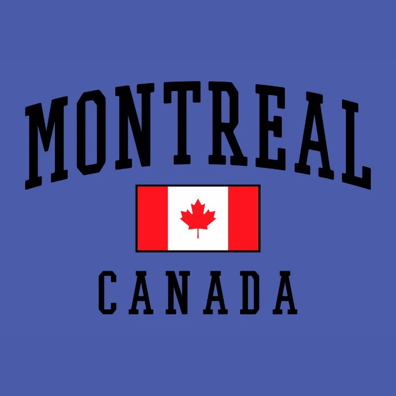 Montreal Canada Design with Maple Leaf Motif