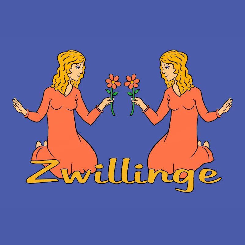 Sternzeichen Zwillinge mit einer Blume