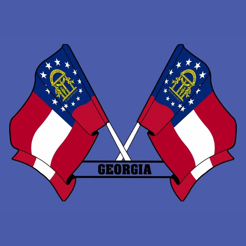 Two flags text GEORGIA