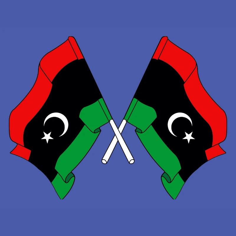 Two flags Libya