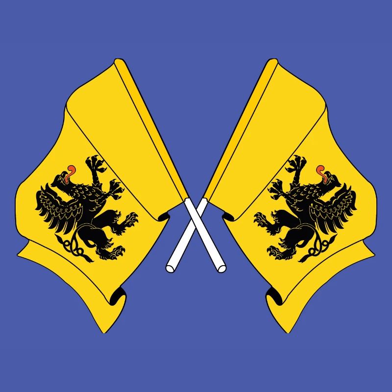 Two flags Pomeranian