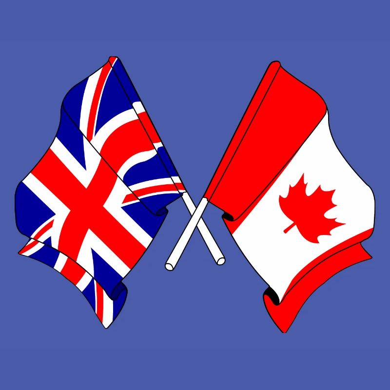 Drapeau de l’Angleterre et drapeau du Canada