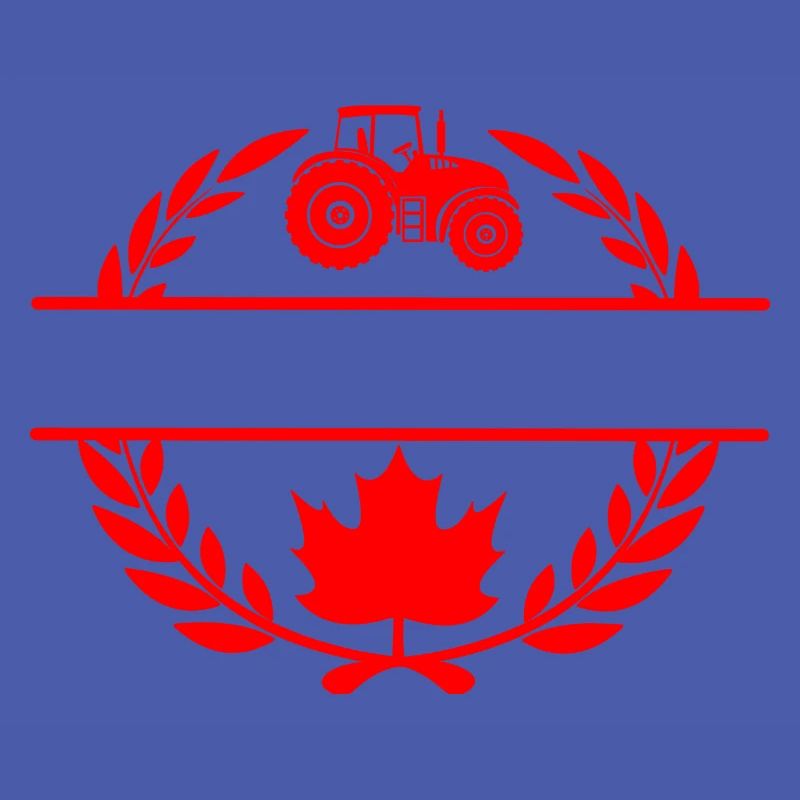 Canada maple leaf tractor laurel wreath