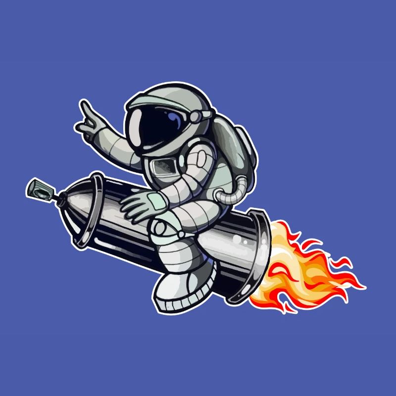 Graffiti astronaut with spray can rocket