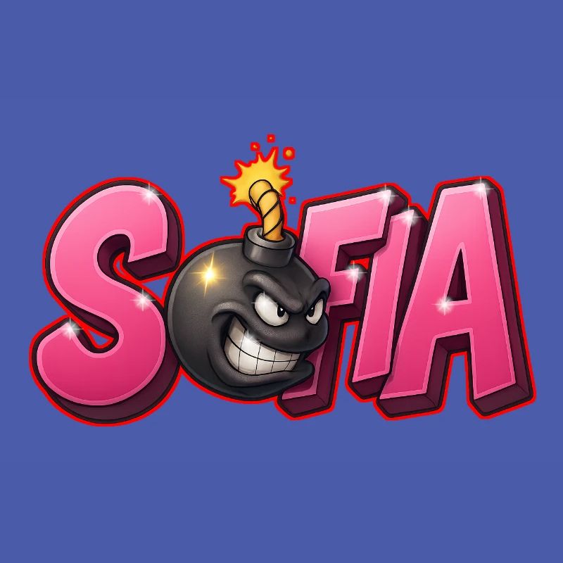 Sofia Graffiti Name Bomb Graffité 3D